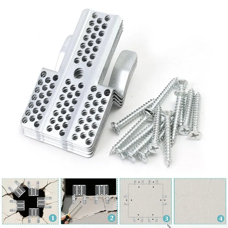 Professional Drywall Repair Clips Wall Patch Kit with Screws Sheetrock Drywall Hole Repair Solution Sheetrock Patch Fix Tools