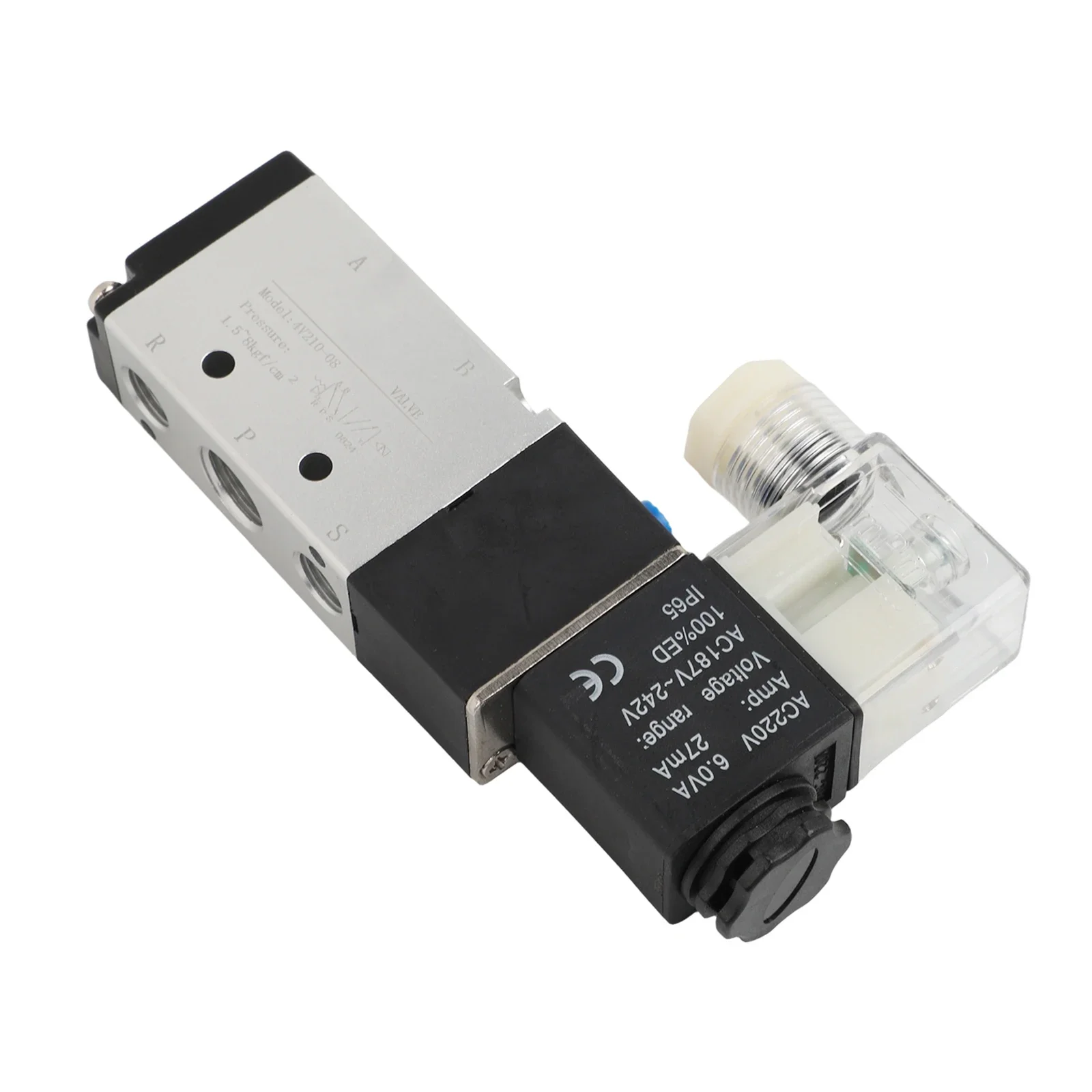 4V210-08 Pneumatic Solenoid Valve AC 220V 5-Way 2-Position 1/4 Inch BSPT for Fast Response Air Control in Automation Tools