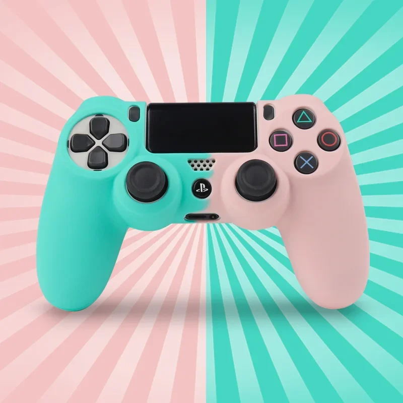 Новый двухцветный мягкий силиконовый защитный чехол для геймпада PLAYSTATION4, аксессуары для игр, чехлы для PS4 Slim Pro
