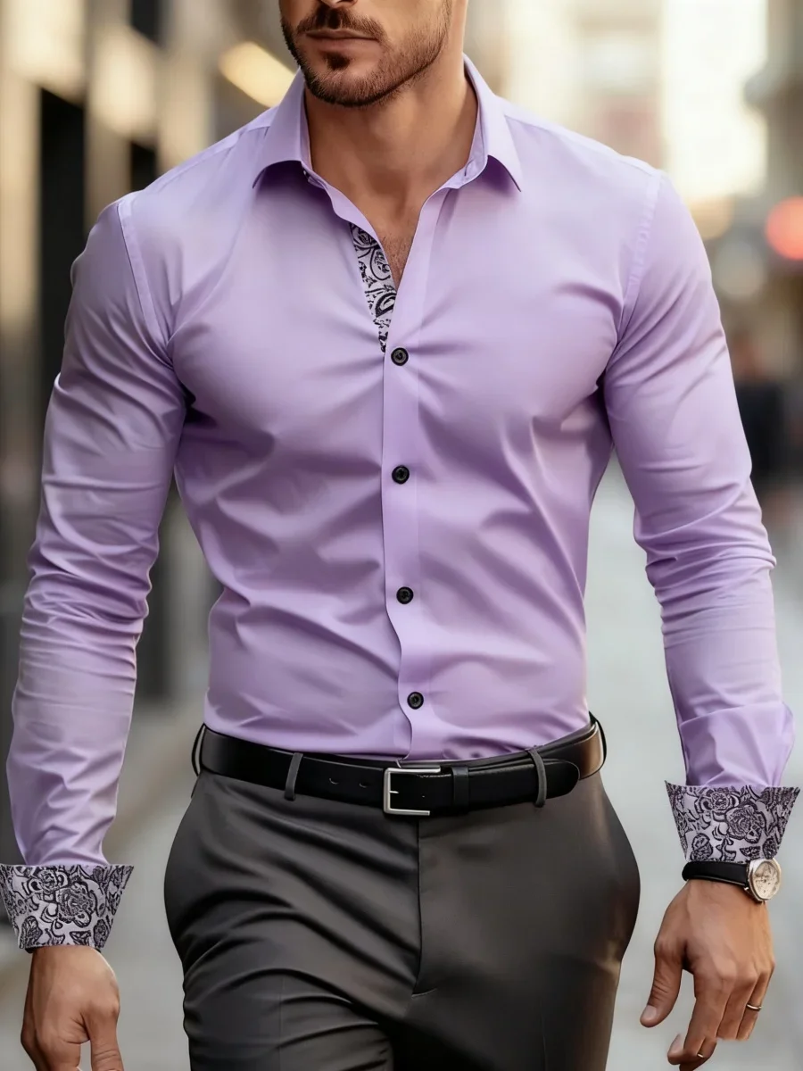 

Хит продаж, мужская повседневная рубашка с длинными рукавами, мужской минималистичный стиль, деловая повседневная мода, дизайн на пуговицах, удобная ткань