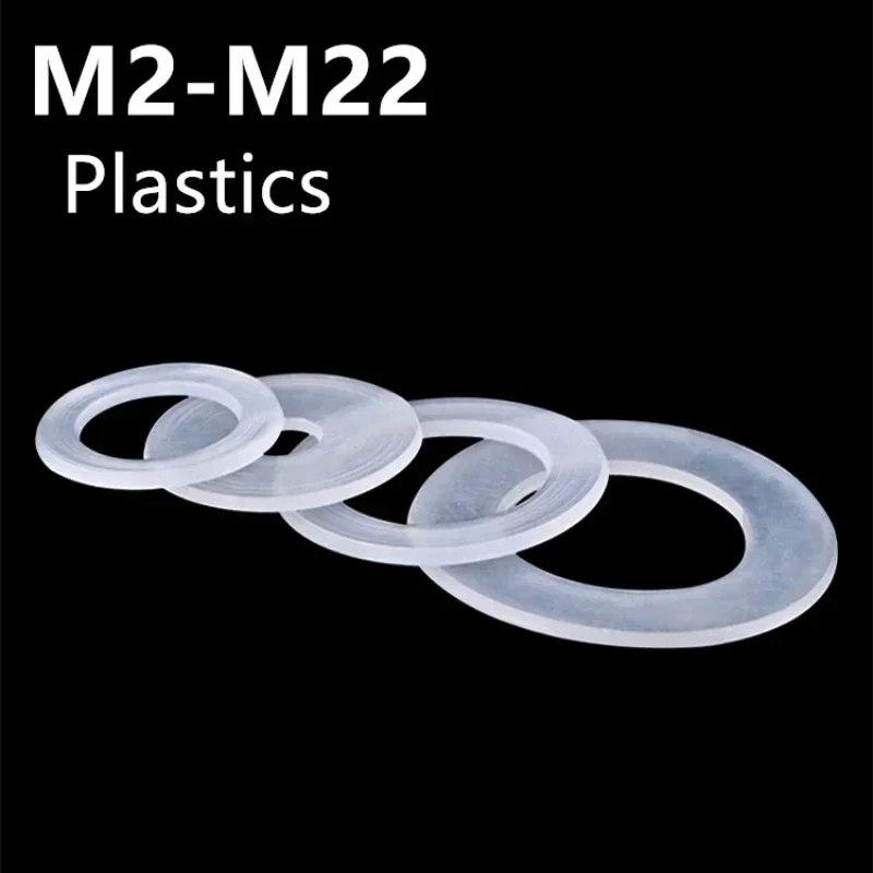 ‌Transparent Nylon Washer Kit (M2-M22) | PE Insulated Sealing Rings | Waterproof Electrical Spacers for DIY & Electronics‌