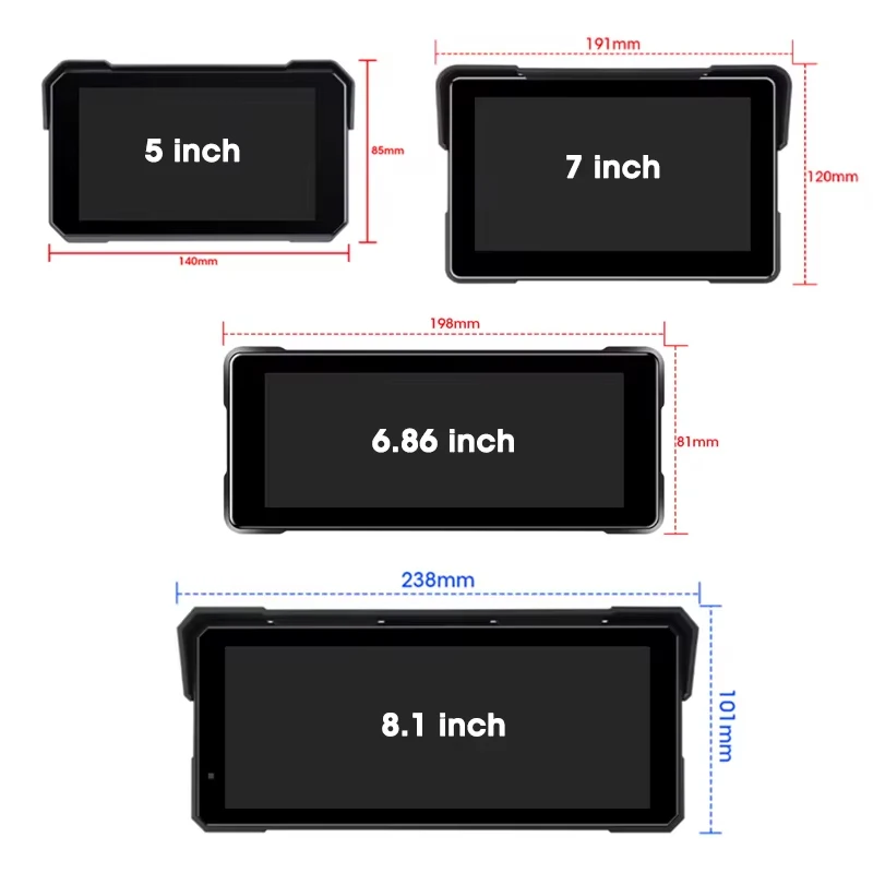 5/6.86/7/8.1 inch Digital Motorcycle Dashboard Motorcycles Carplay Android Auto Navigation GPS Moto Accessories Display Screen