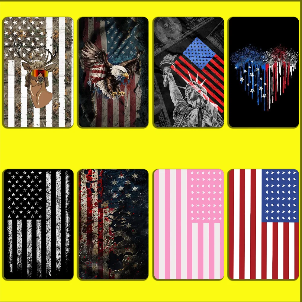 

America USA Flag Stickers For Debit Bank Credit Cards Metro Bus Pass Sticker Decoration Cover 4PCS Card Skin