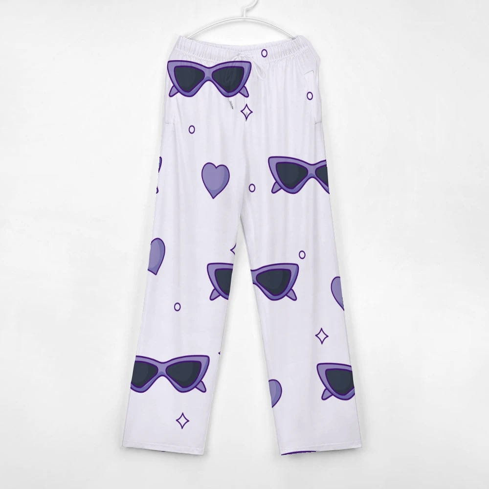 Pantalones de pijama con patrón de gafas de sol para hombre y mujer, ropa de dormir supersuave, Unisex, con bolsillos y cordón