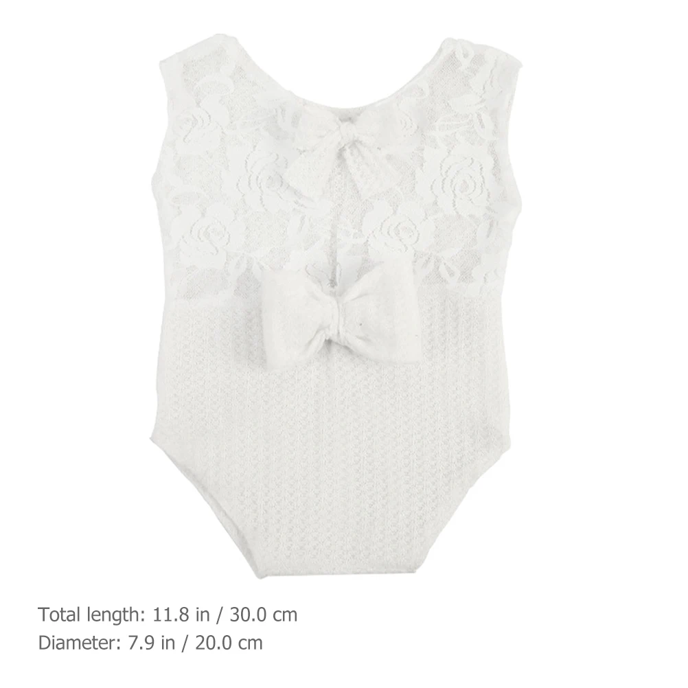 

Newborn Girl Photoshoot Outfits Baby Romper Bow Design Spandex Polyester Lace Clothing Breathable Comfortable Sensitive
