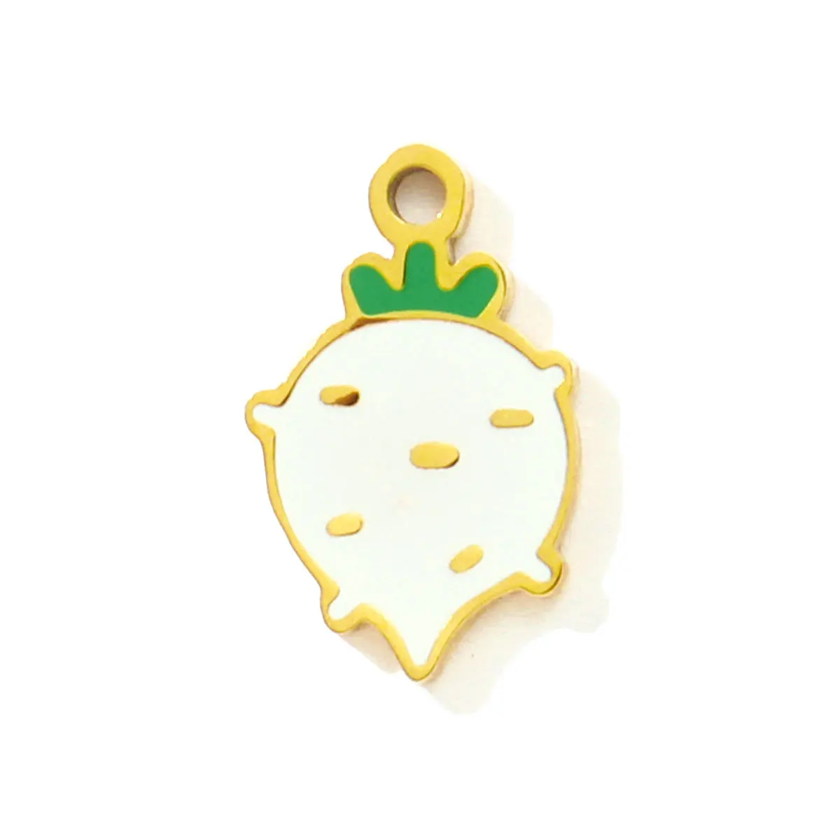 3pcs/Lot RedBee Enamel Wortels Pepper DIY Charms Stainless Steel Corn Garlic Cabbage Necklace Pendants Vegetable Jewelry