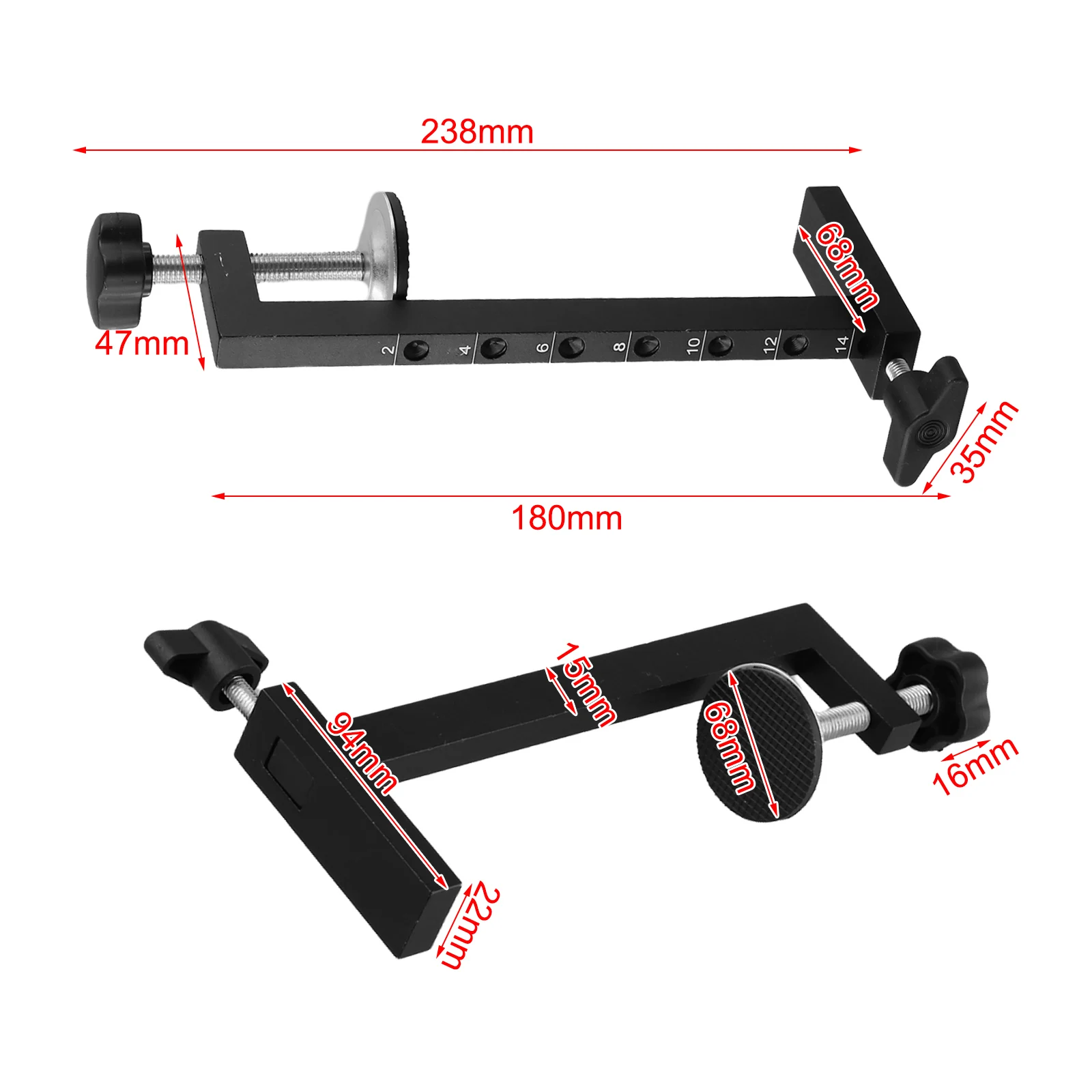 DIY Projects Approx. 238 X 95 X 38 Mm Adjustable Clamps Screw Clamps Aluminium And Carbon Steel F-shaped Opening Design