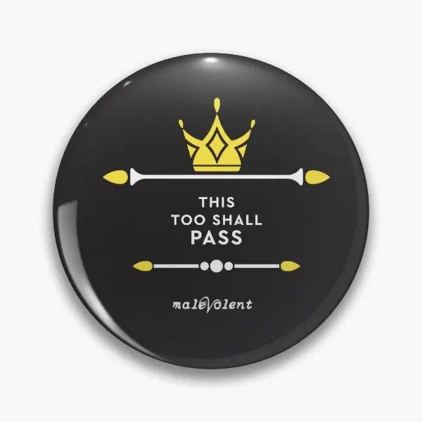 This Too Shall Pass Yellow Crown  Soft Button Pin Gift Metal Lover Cute Jewelry Cartoon Clothes Badge Funny Hat Decor Lapel Pin