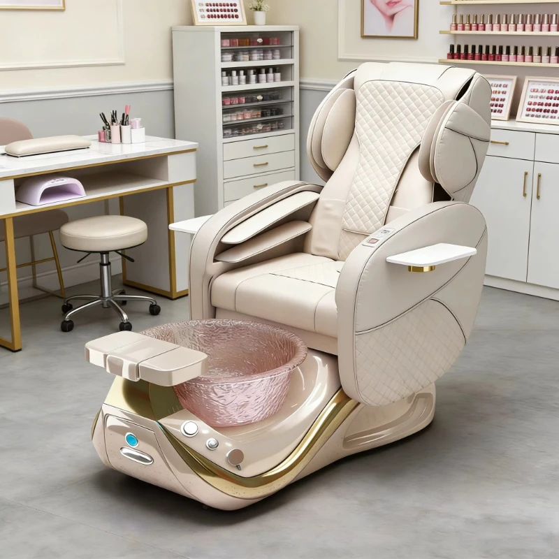 New Nail Salon Furniture Luxury Pipeless No Plumbing Pedicure Chairs Massaging Manicure Pedicure Chair Foot Spa