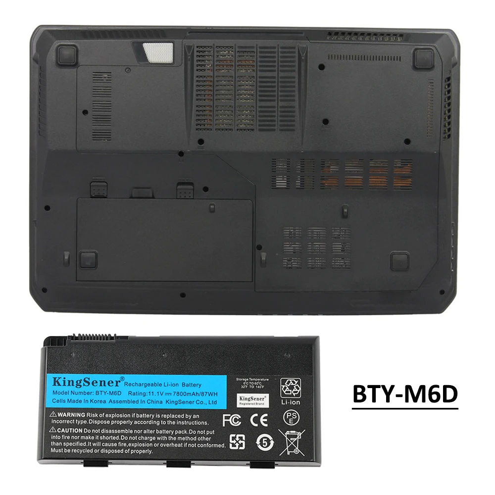 KingSener New BTY-M6D Laptop Battery for MSI GT60 GT70 GX780R GX680 GX780 GT780R GT660R GT663R GX660 GT680R Series 7800mAh