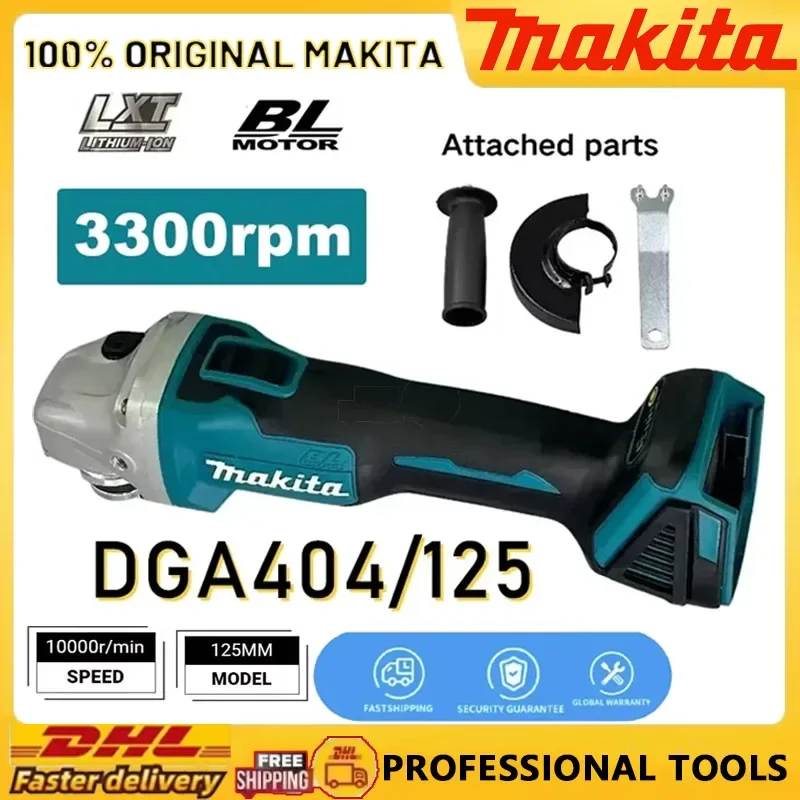 

Аккумуляторная угловая шлифмашина Makita DGA404 с бесщеточным двигателем, 125 мм/100 мм, литиевая, для резки и полировки