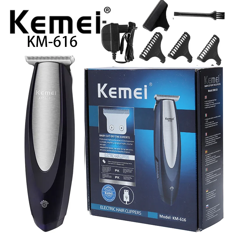 Kemei-男性用充電式バリカン,プロ用バリカン,調整可能なシェーバー,高品質のヘアカットツールKM-616