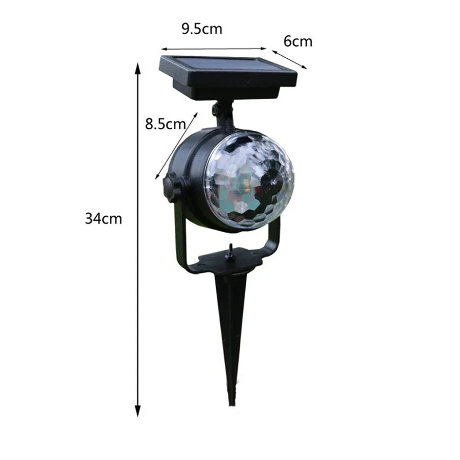 Outdoor Solar Powered Spotlight Waterproof IP65 Multicolor Disco Stage Lamp for Christmas Party Garden Laser Projection Lights