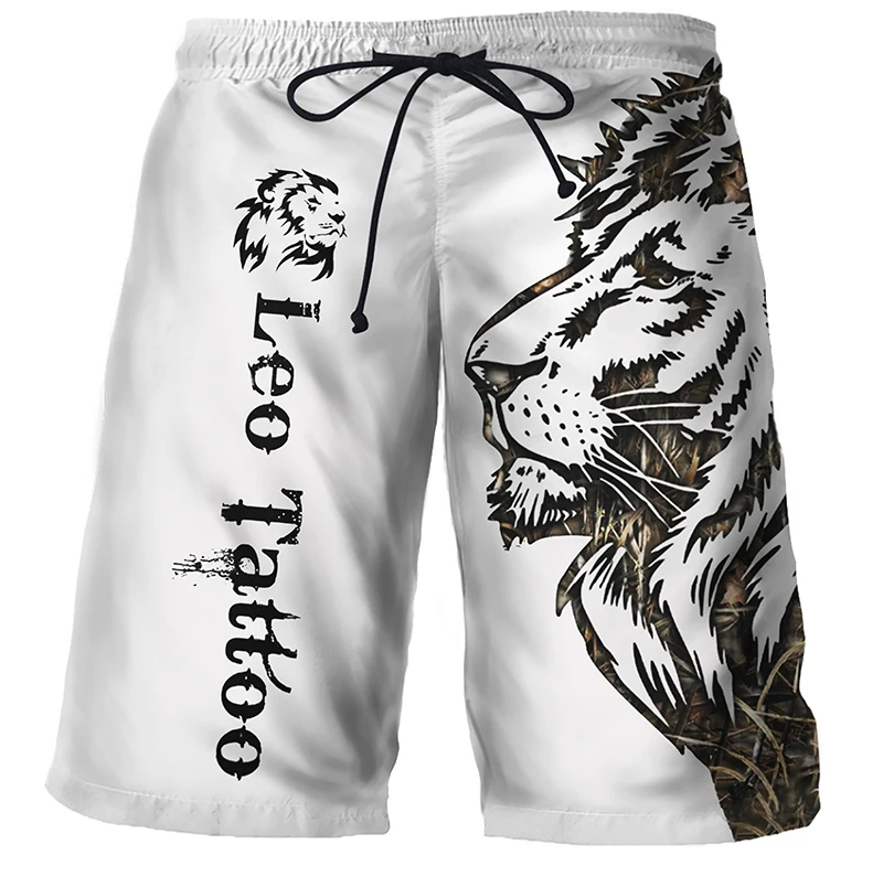 Traje de baño de secado rápido para hombre y niño, bañador deportivo con diseño de Tigre, León y Lobo, pantalones cortos cómodos para tabla de Surf