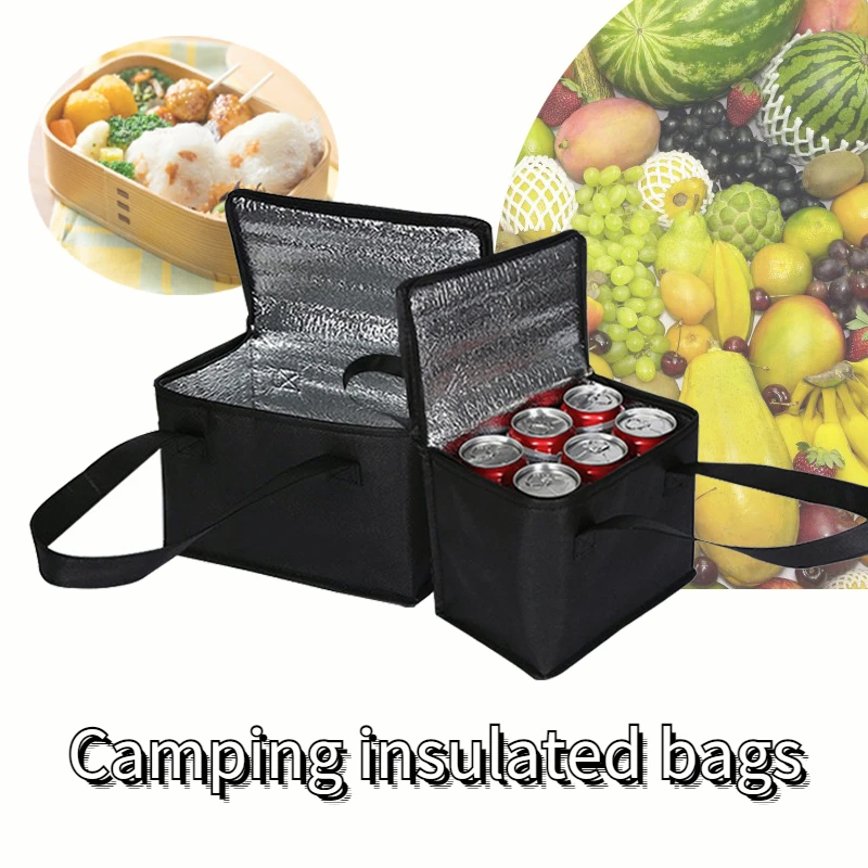 2023 Portable Thermal Insulated Cooler Bags Large Outdoor Camping Lunch Bento Box Trips BBQ Meal Drink Zip Pack Picnic Supplies