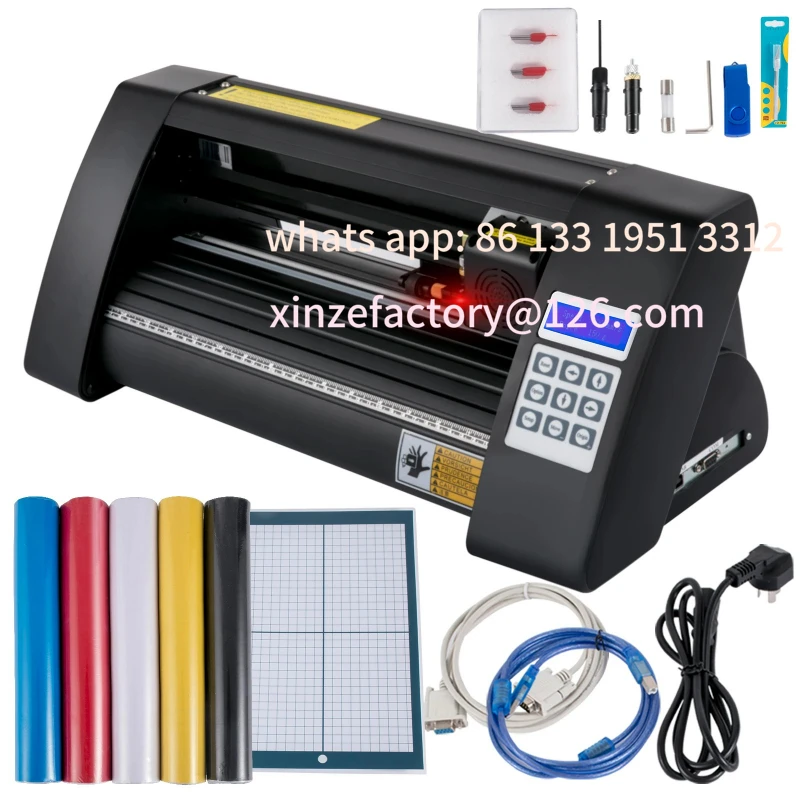 

Customizable 14Inch Semi-Automatic Vinyl Cutter Plotter 375mm Cutting Printer w/ Papers 3 Blades LCD Display