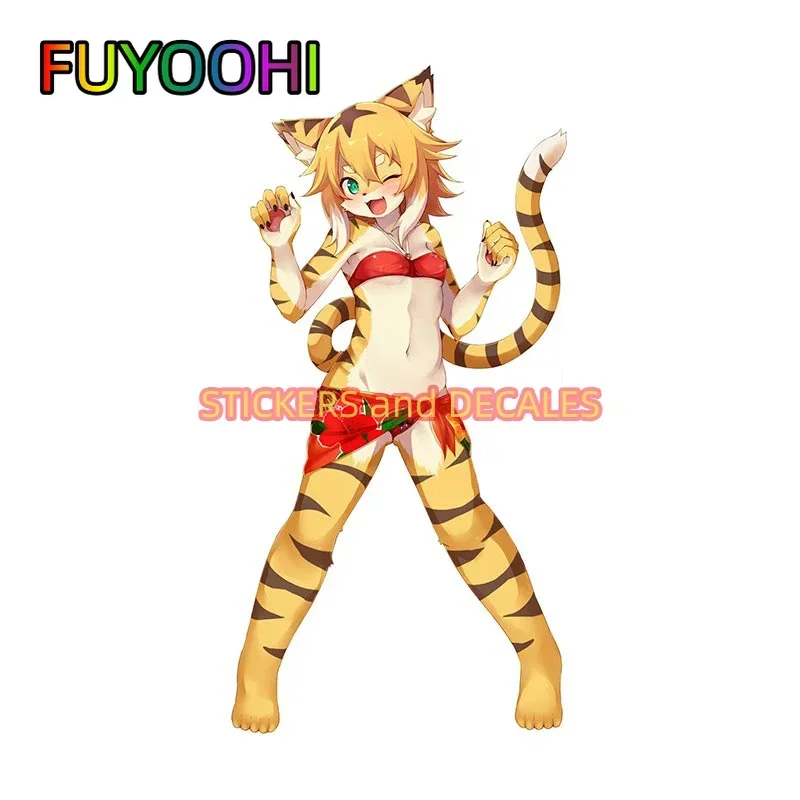 

FUYOOHI Play Stickers Fox Furry Waifu Sexy Car Accessories Personality Vinyl Decal Waterproof Motorcycle Creative Decoration