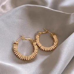 New Style 2024 Wholesale Smooth Exquisite Big Circle Hoop Earrings for Women Girl Wedding Party Large Stainless Steel Jewelry