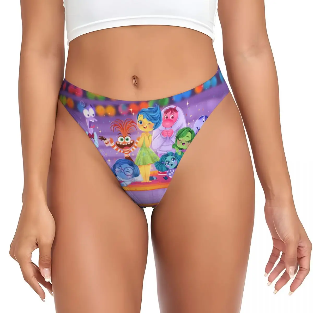 Custom Women Inside Out Anime Cartoon G-string Thongs Stretch Panties Underwear