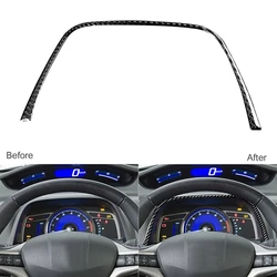 Carbon Fiber Dashboard Instrument Strip Trim Shift Knob Cover For Honda Civic 8Th Gen 2006-2011