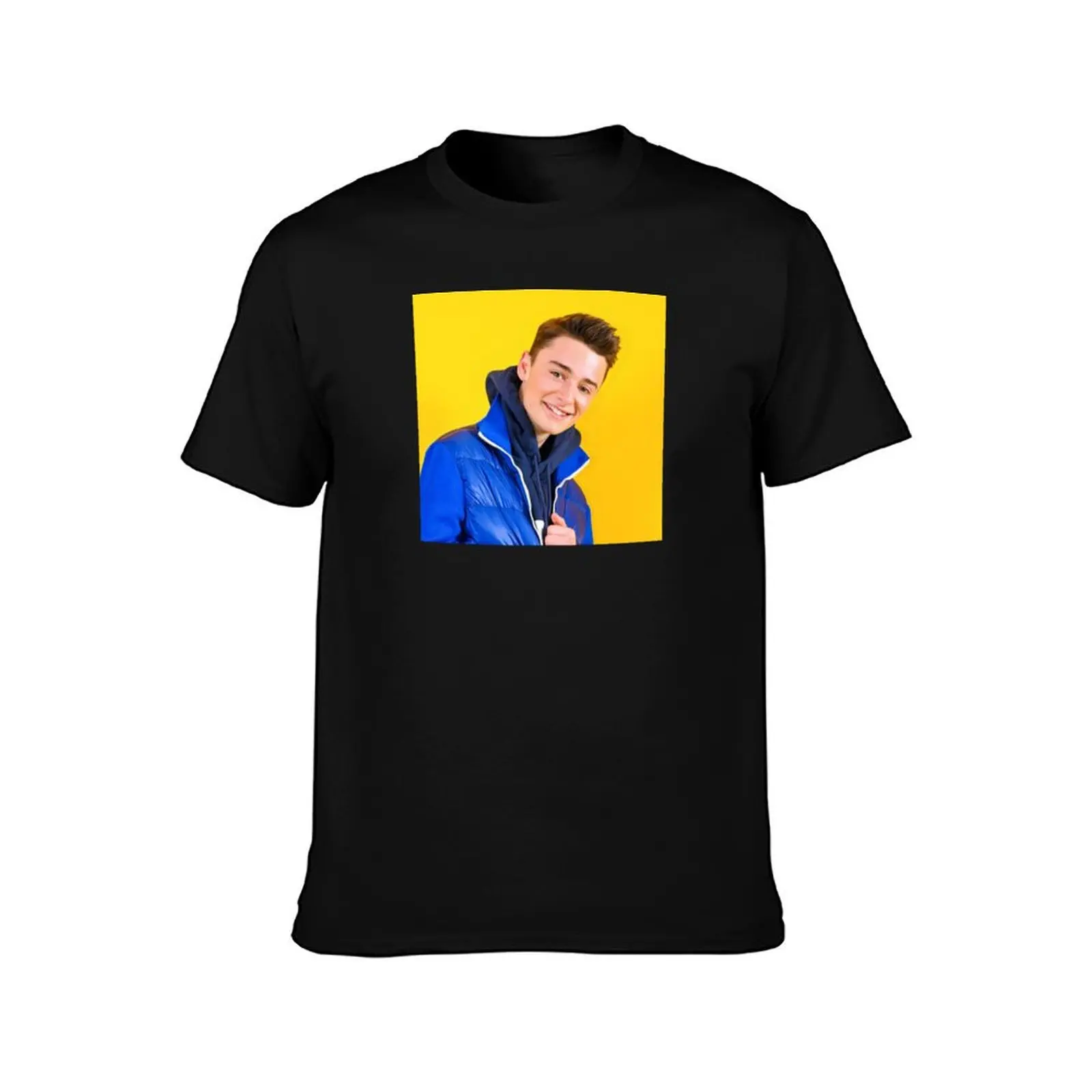 Noah Schnapp Blue Jacket T-Shirt Classic Graphic Short Sleeve Top T-Shirt