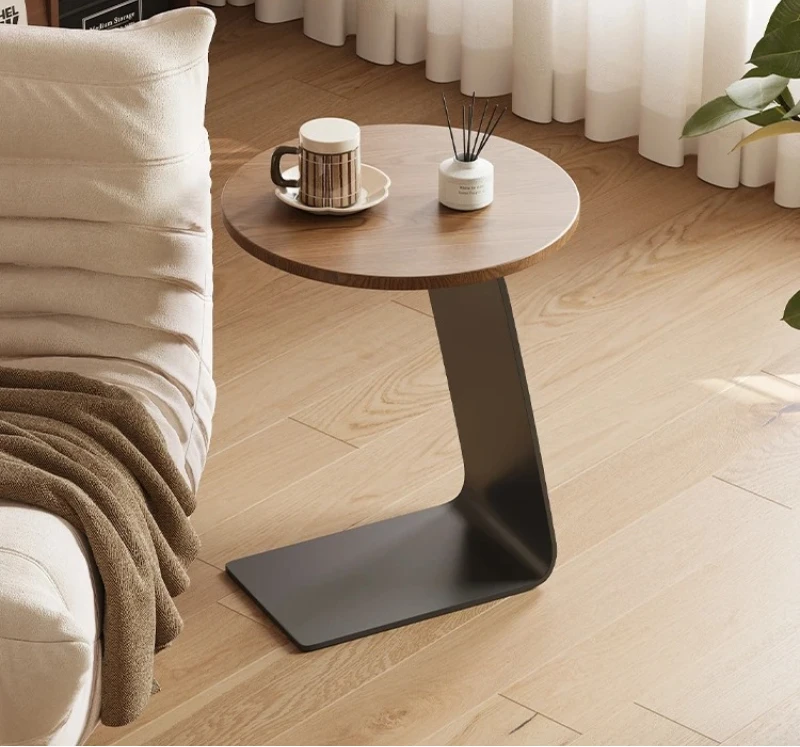 ^Solid wood edge table light luxury creative small coffee table living room sofa side table rock slab modern simple balcony C-sh