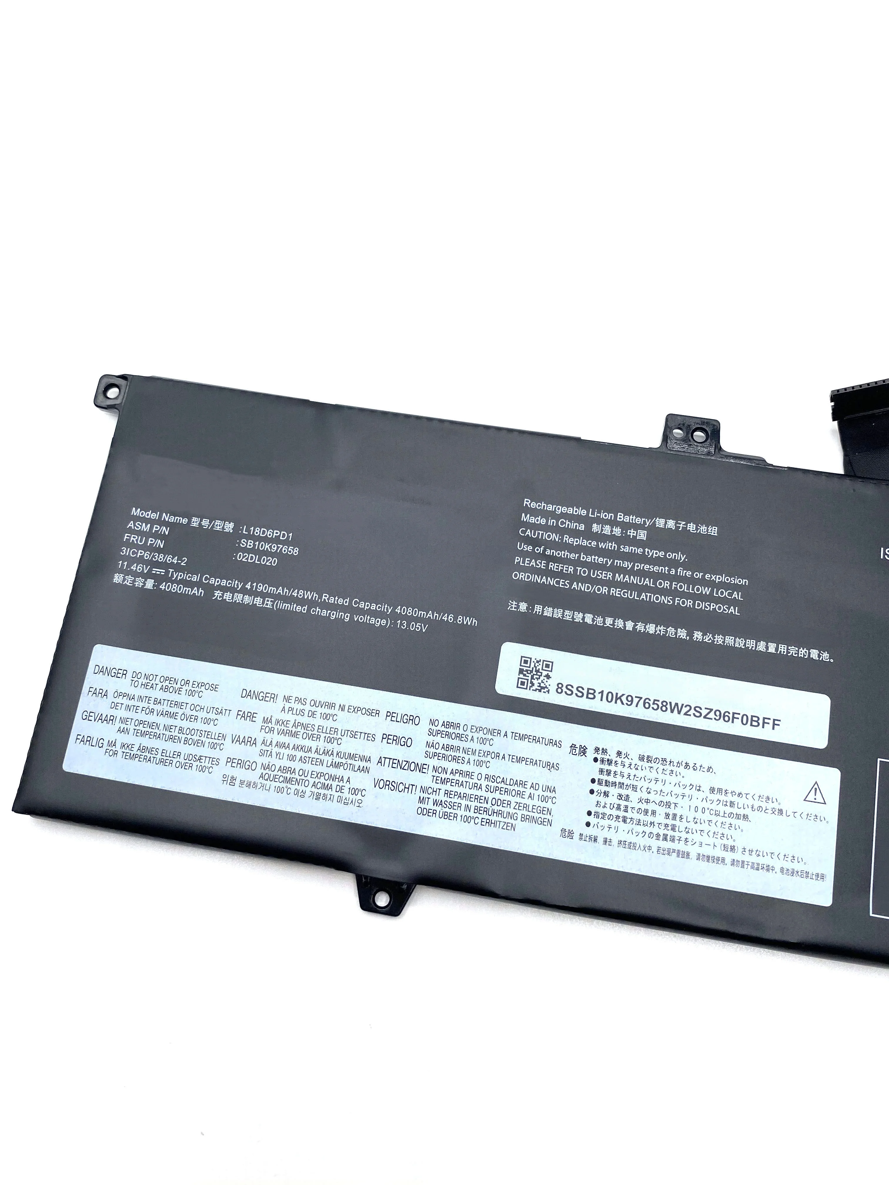 L18M6PD1 L18D6PD1 48wLaptop Battery For Lenovo ThinkPad X13 X390 X395 Series SB10K97655 SB10K97657 L18C6PD1 L18M6PD2 02DL017
