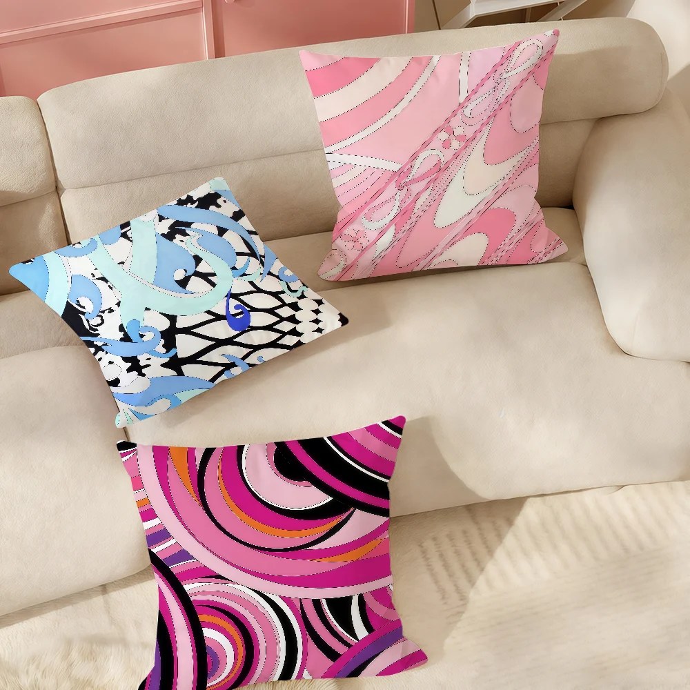 E-Emilio P-Pucci Logo Fashion-Kissenbezug, geeignet für Schlafzimmer, Wohnzimmer, Autos, Heimdekoration