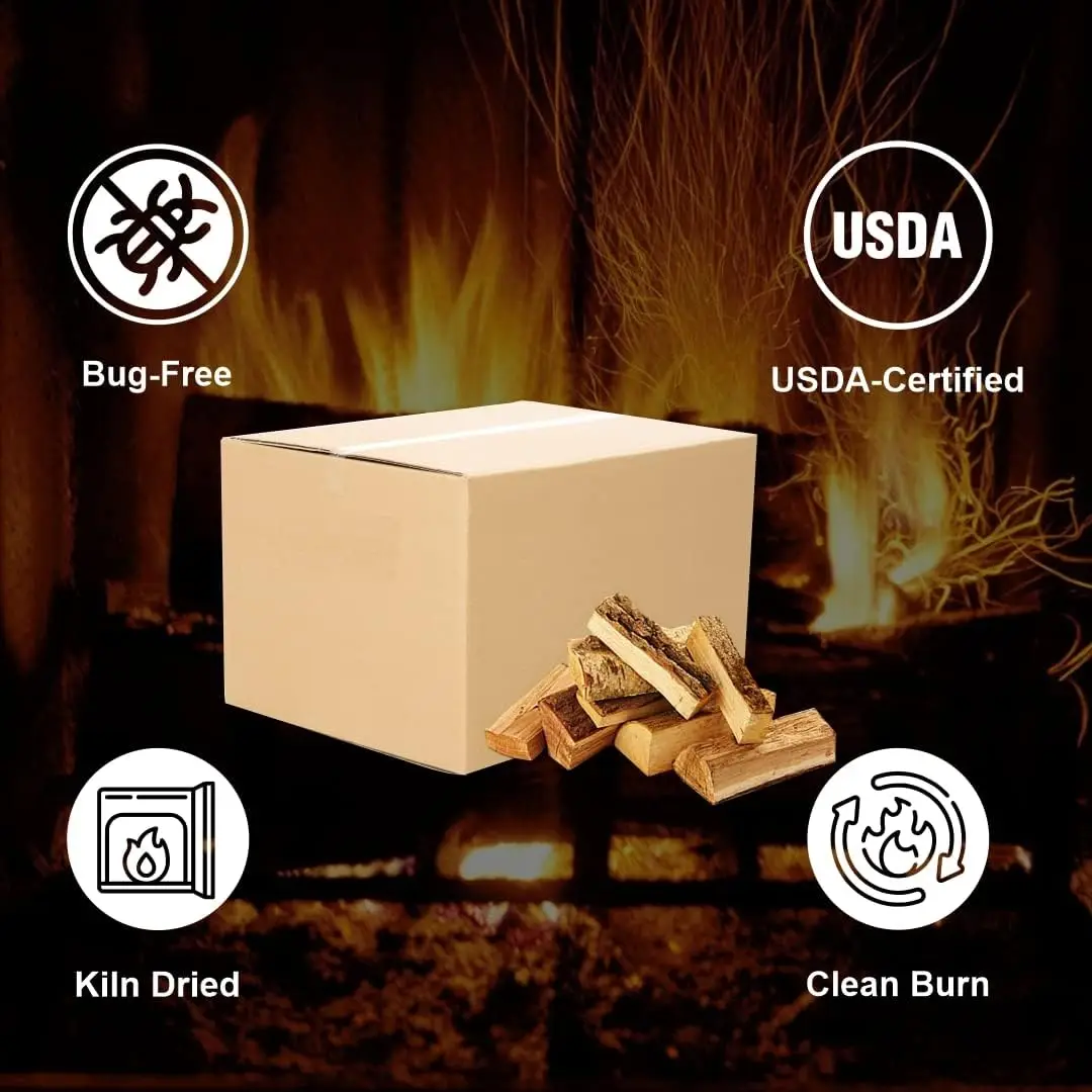 Lenha de Carvalho Secada em Forno para Grelhar e Defumar, 1100 Cu. Lenha de 16-18 polegadas ~8x2.5 polegadas, ideal para lareiras