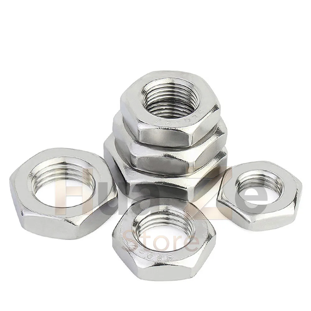 1-100pcs M2 M2.5 M3 M4 M5 M6 M8 M10 M12 M14 M16 M18 M20 M22 M24 M27 M30 DIN934 304/316 Stainless Steel Hex Hexagon Nut
