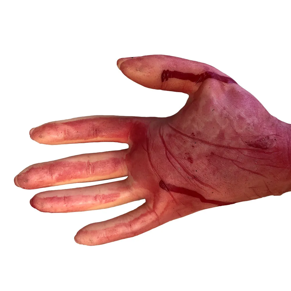 

2Pcs Broken Hand Halloween Decoration 25x10cm Hyper-Realistic Rubber Severed Bloody Limbs Scary Party Hanging Scary Accessories