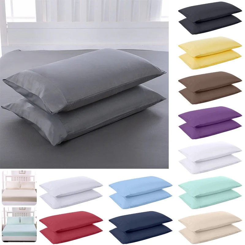 

Luxury Solid Color Pillow Case Brushed Microfiber, Soft Breathable, Fastness, Hypoallergenic Stain Resistant -1/2 pcs/set