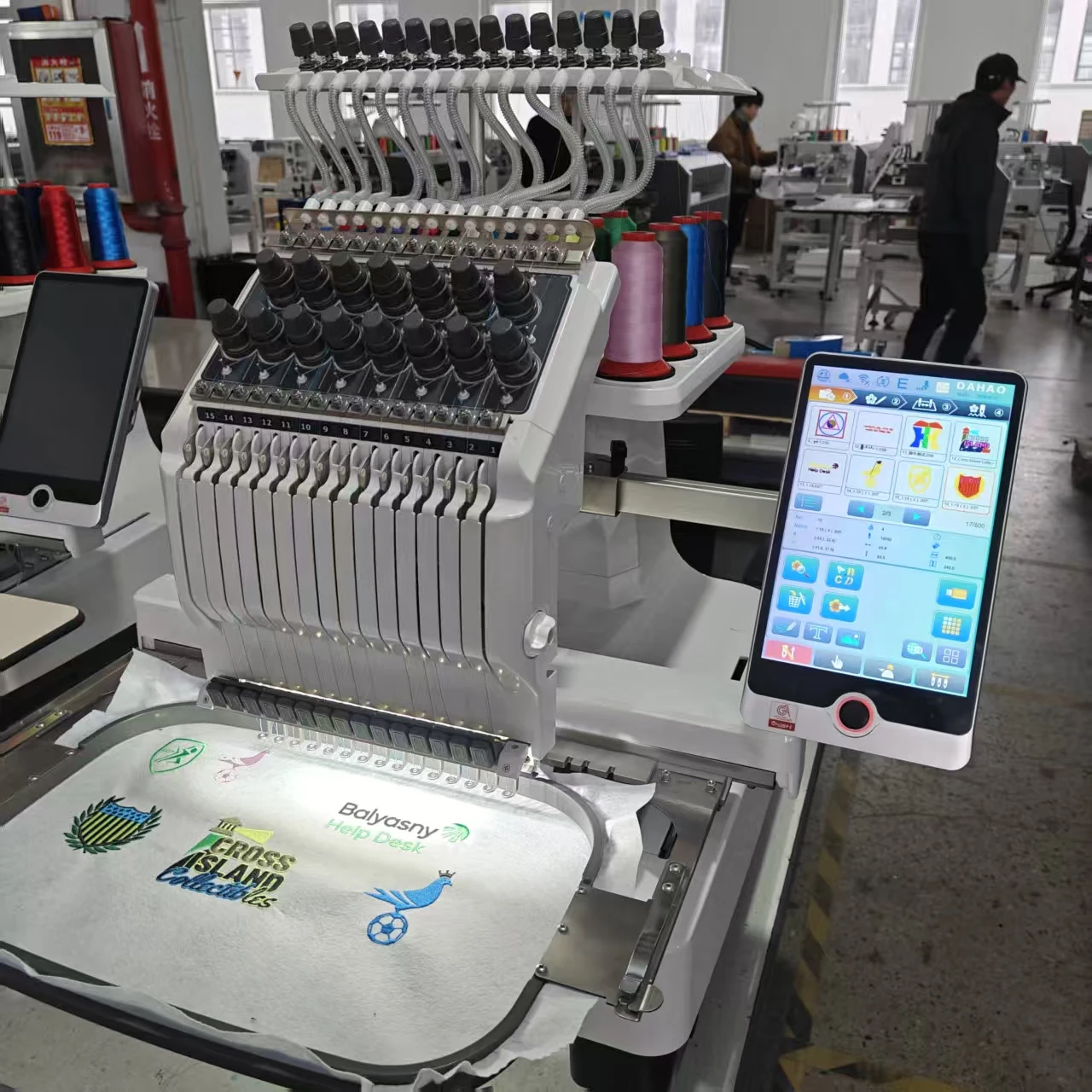 For Computerized Single Head Flat Embroidery Machine 15 Needles 240x400mm New
