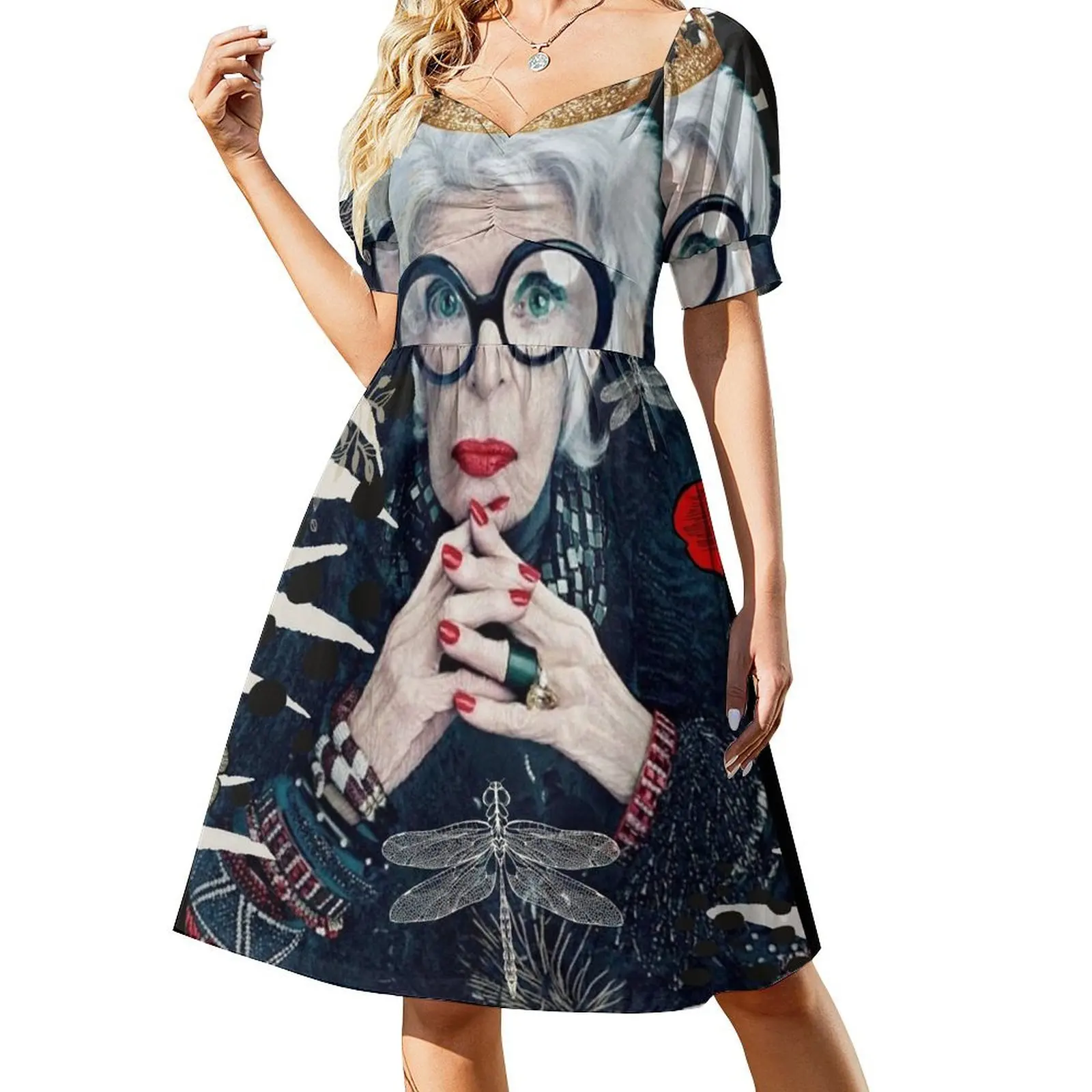 Iris Apfel Short Sleeved Dress women party dresses summer dresses ladies 2025 Dress