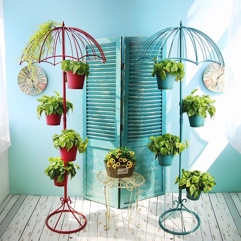 

Umbrella flower stand wrought iron garden