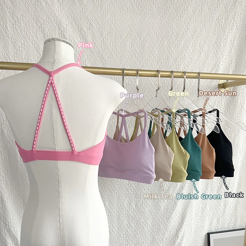 Reggiseno sportivo fitness da donna Top corto da palestra con schiena sexy Canotta da yoga per corsa e pilates antiurto ad asciugatura rapida 👚 👍️