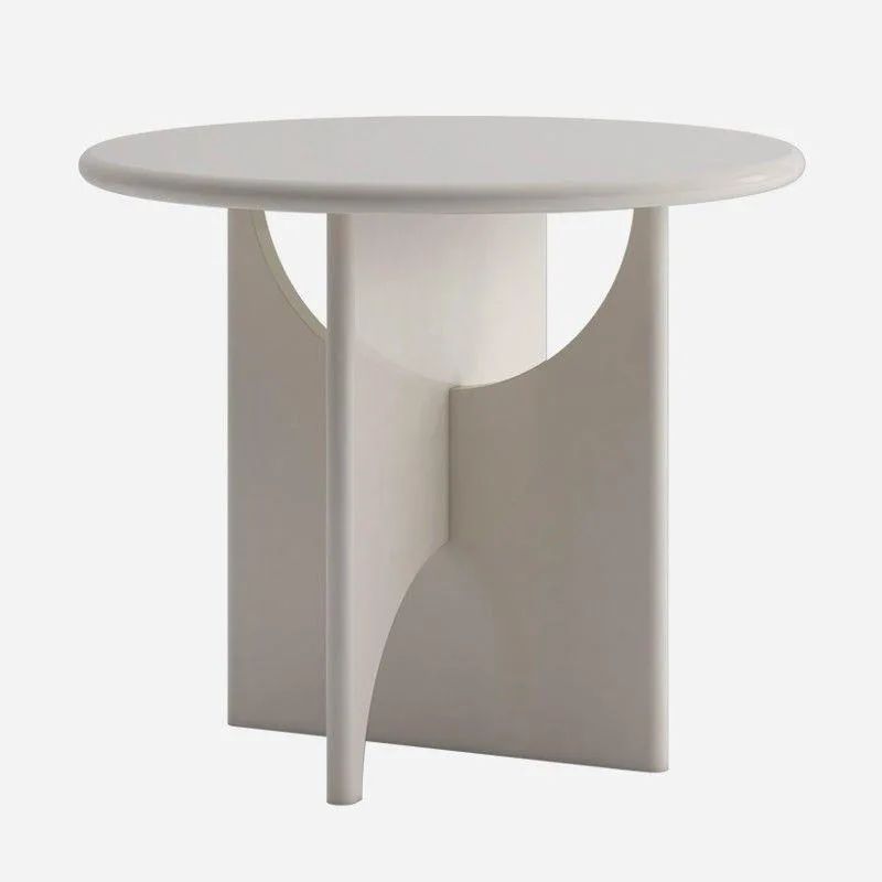 Nordic cream-style round dining table small apartment moon round table café negotiation table