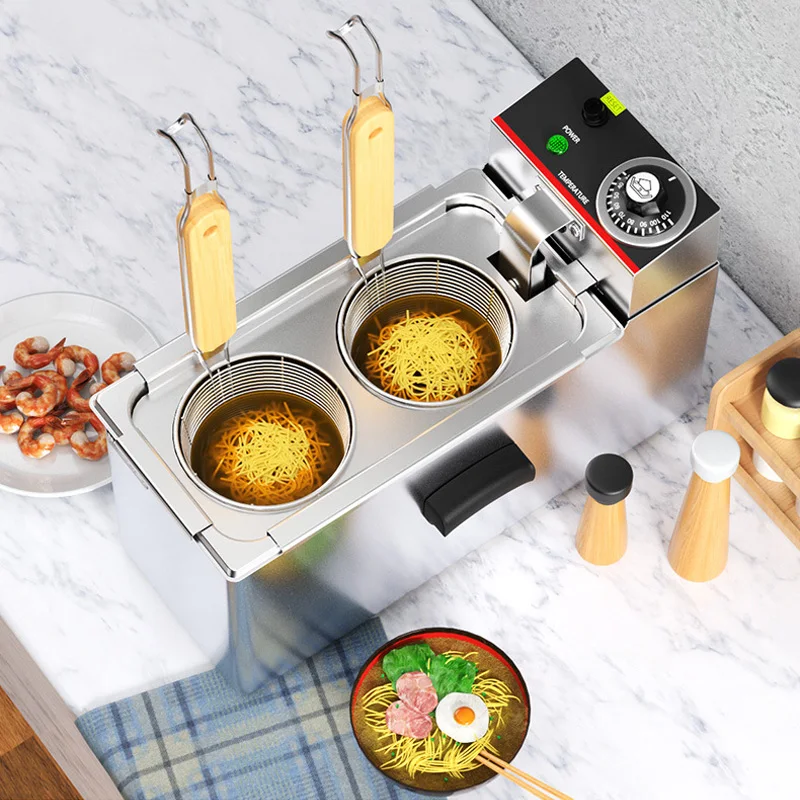 TEN-4L fogão elétrico de macarrão fervente comercial de aço inoxidável máquina de cozinhar macarrão de ponta dupla fogão de sopa em pó picante quente