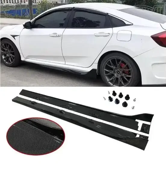 

New！ Body Kits For Honda Civic 10th 11th 2016-2021 2022 2023 2024 ABS Carbon Fiber Side Skirts Aprons Extension Lip SP Style