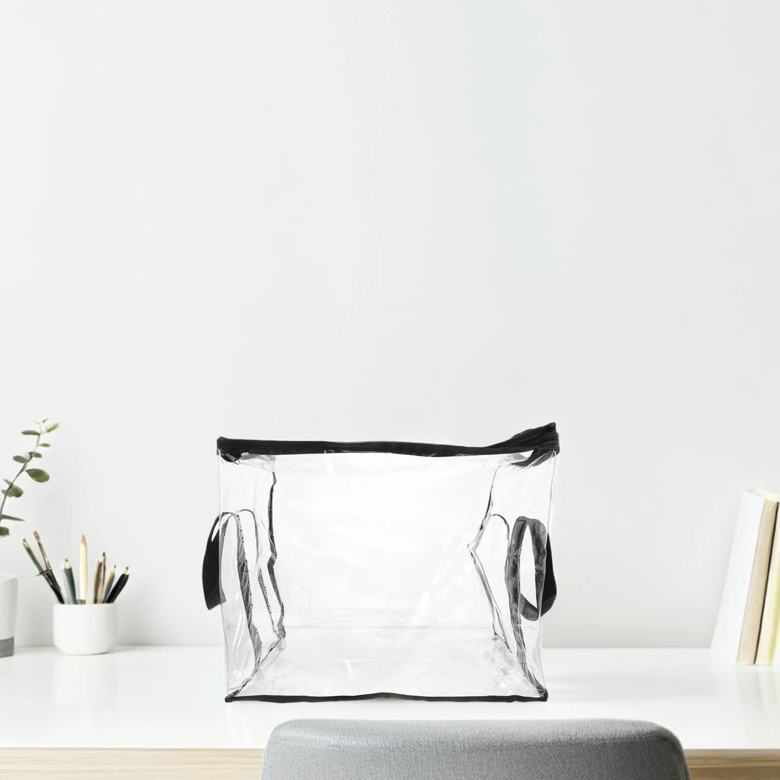 

Portable Storage Bag Large Capacity PVC Transparent Document Pouch Waterproof File Bags Hand Carry Office Student School Use