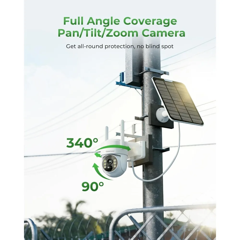 Solar Security Cameras Wireless Outdoor with 10" Monitor, 10CH NVR 2K Solar Home Security Camera System