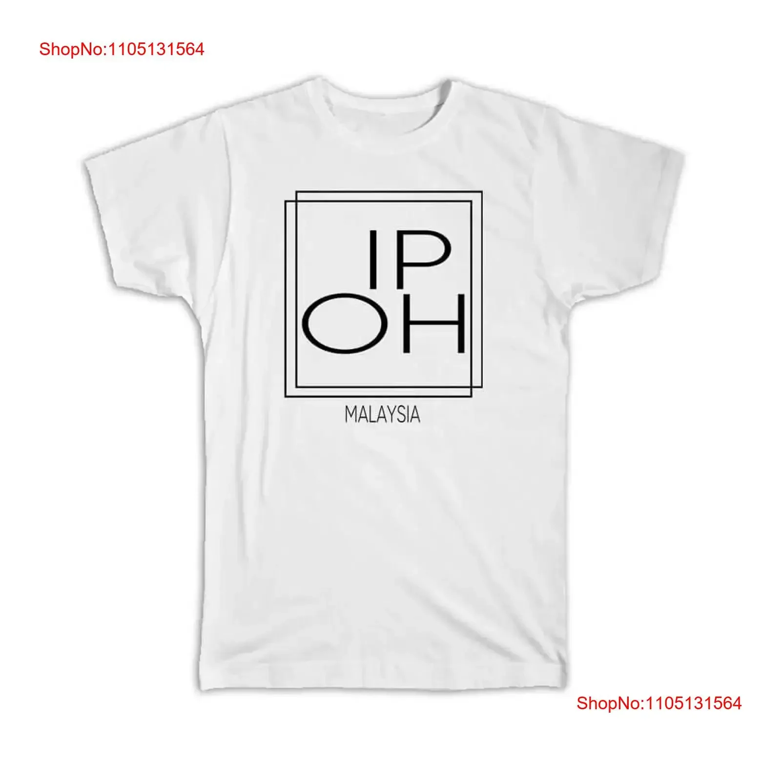 

T Shirt IPOH Malaysia Square Modern Minimalist Font vintage Washed Top For Everyday Wear Breathable Comfortable graphic