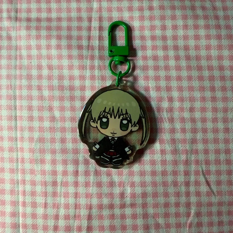 SOUL EATER 2 Inches Glitter Acrylic Keychain, Chibi Character Bag Charm Fan Collectible Pendant Gift