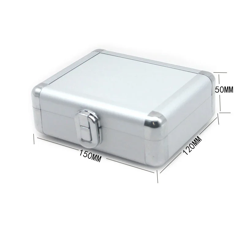 Mini Oxidized Aluminum Alloy Toolbox with Buckle - Instrument & Document Storage Box 150x120x50mm Durable Item Organizer