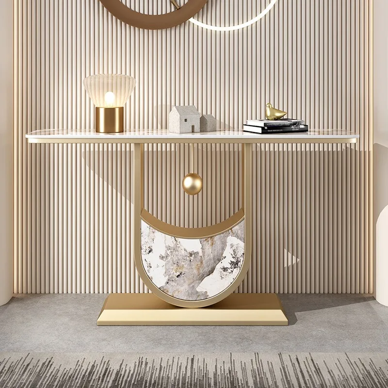 Designer Entrance Table Hotel Entrance Front Door Entrance Platform Light Luxury Wall Entrance Cabinet Bar Corridor End View Pla