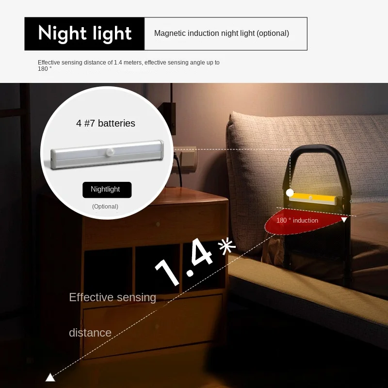 قضبان مساعدة للسرير تركيب مجاني لكبار السن والنساء الحوامل، حاجز حماية منزلي للمساعدة على السرير #3