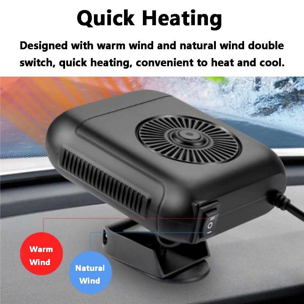 12/24V 120W 200W Auto Car Heater Defroster Demister Electric Heater Windshield 360 Degree Rotation Portable Car Heater