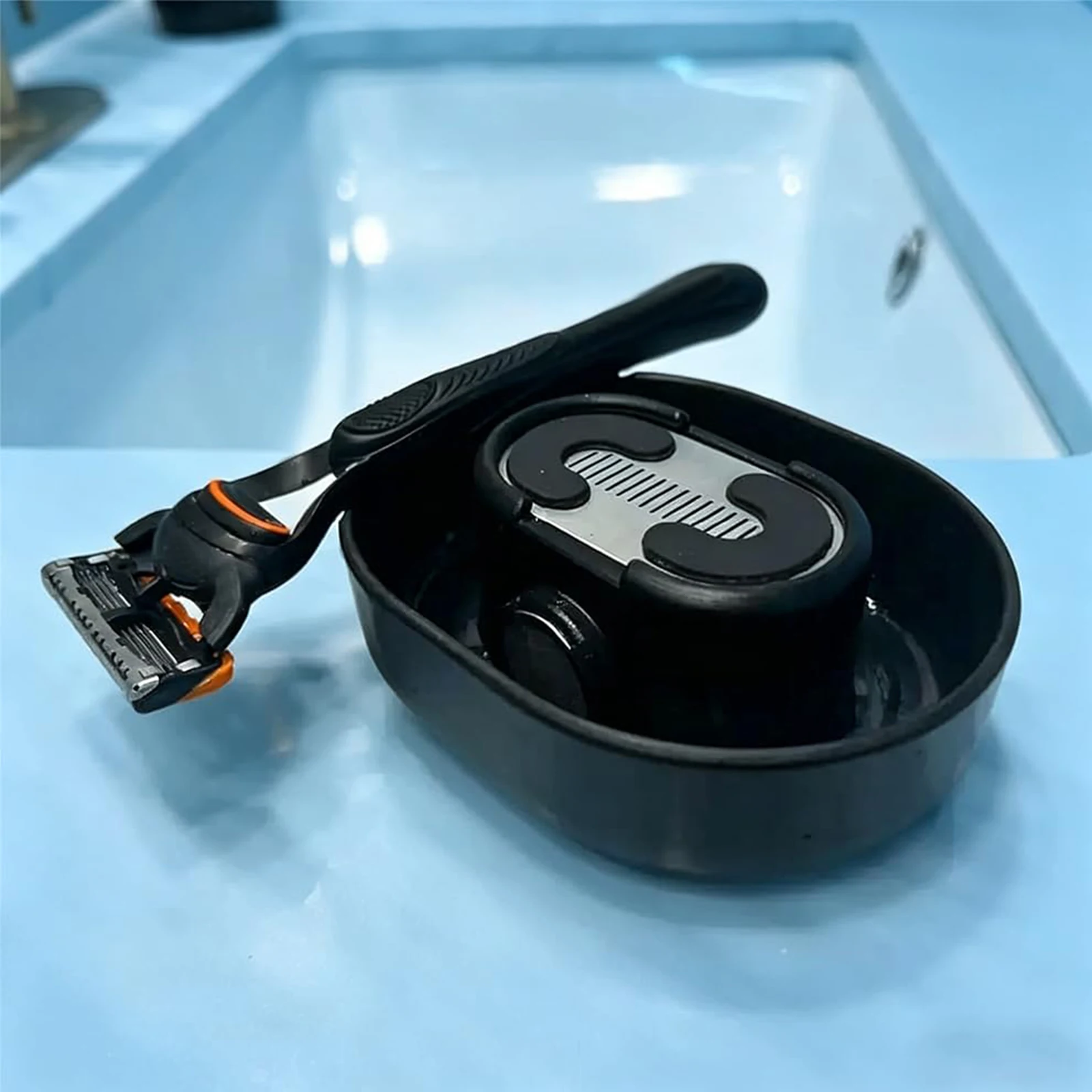Versatile Razor Rinser Lightweight Manual Push-Type Razor Rinsers Compact Shaver Washer for Most Hand Shavers & Cartridge Blades