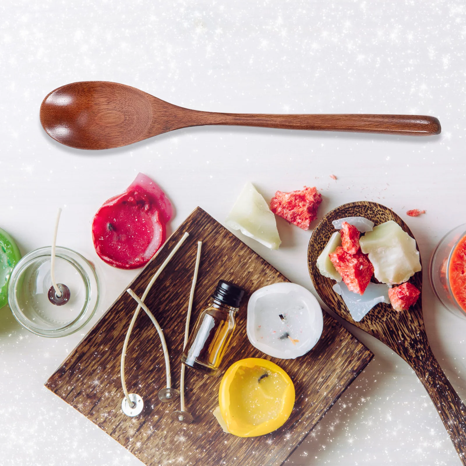 

2Pcs Wooden Salad Mixing Spoons Natural Wood Cooking Spoon Stirring Serving Mixing Kitchen Tools Soup Spoons Wooden Tablespoon