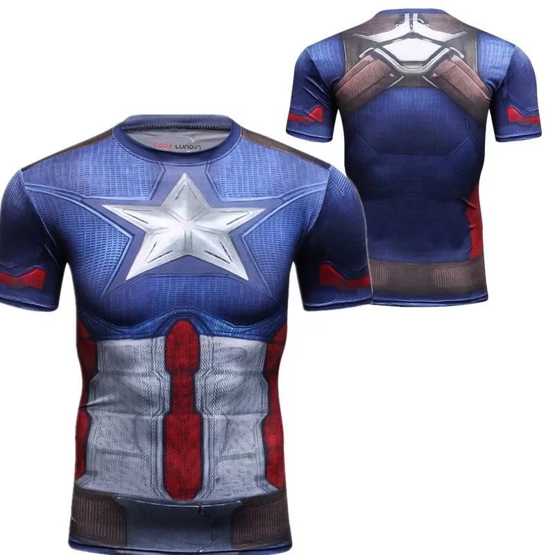 Men's Compression Shirt 3D Star Print Quick Dry Gym T-shirt Short Sleeve Fitness Workout Tops for Outdoor Sports
